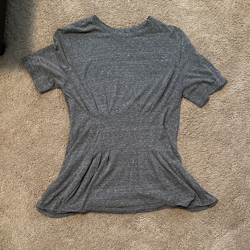 Treasure & Bond Heather Gray Short Sleeve Peplum Tee